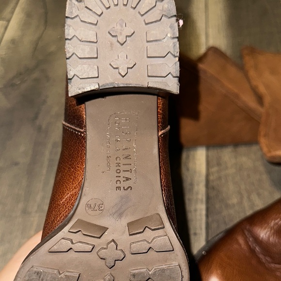 Brown Leather and Suede Knee-High Boots - Picture 4 of 4